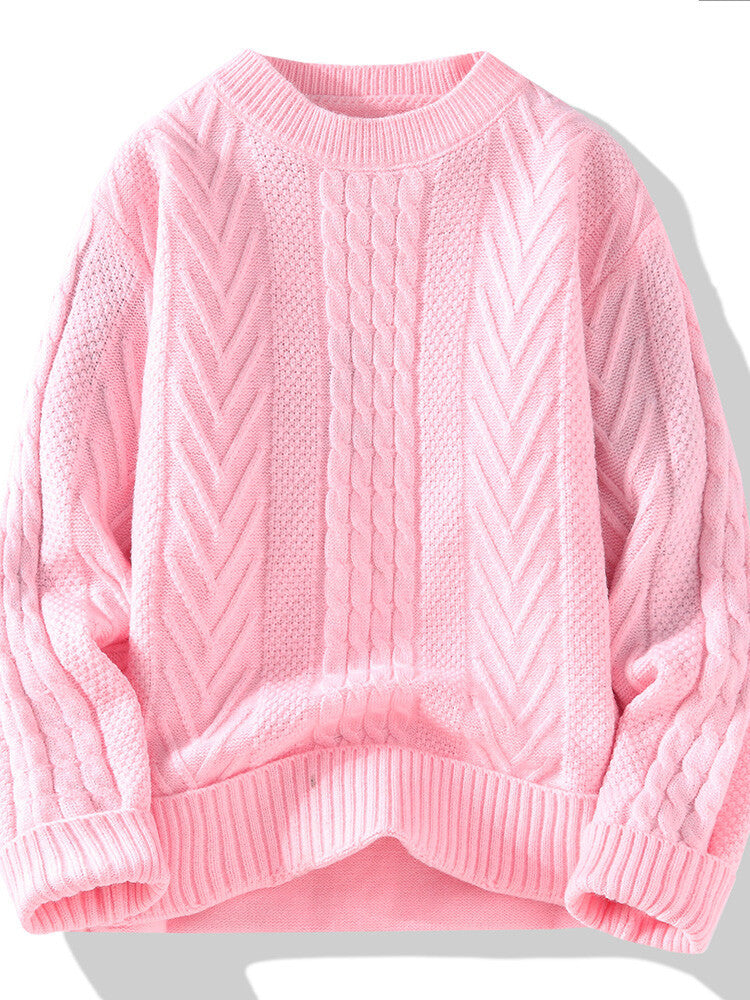 Herren Strickpullover mit modernen Zopf- und Rippstrukturen ModeGeist