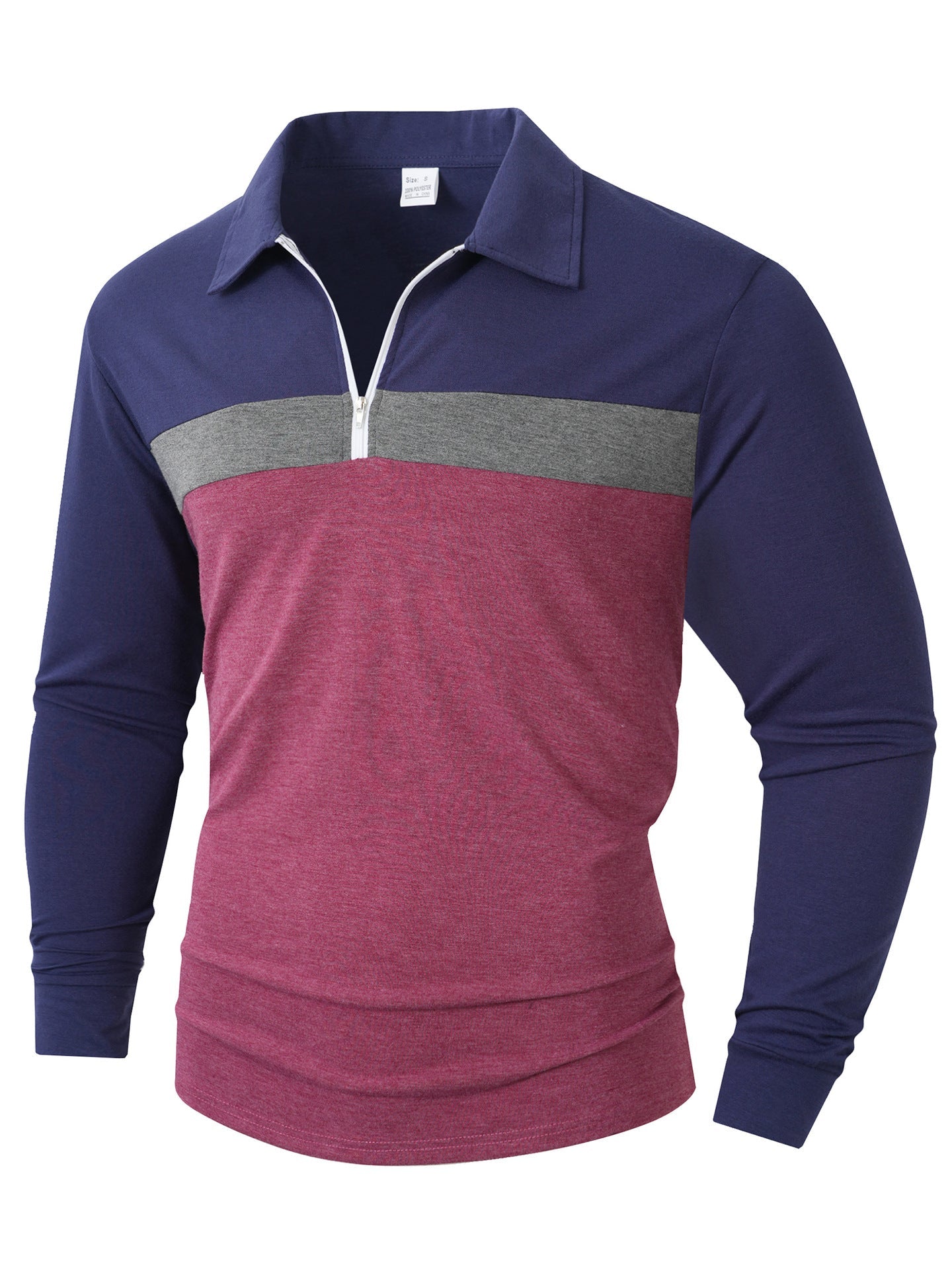 Herren Sportliches Langarmshirt mit Reißverschluss ModeGeist