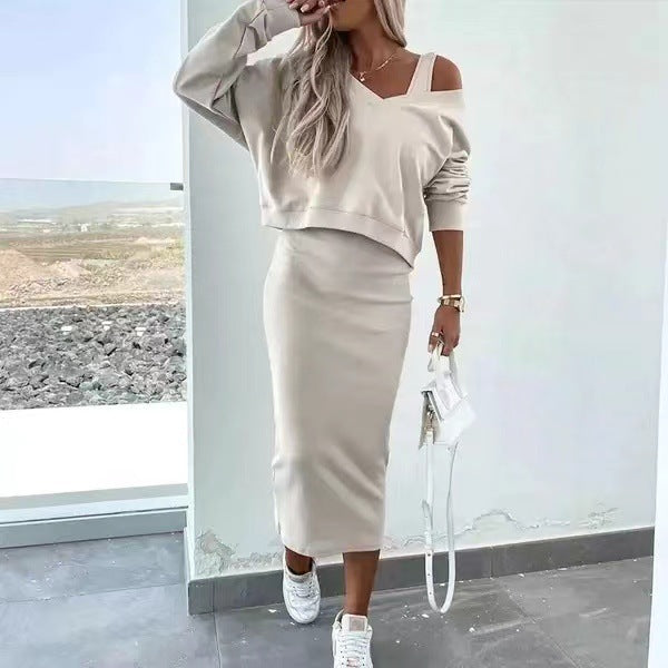 Damen Freizeit-Minikleid- und Sweater-Kombination ModeGeist