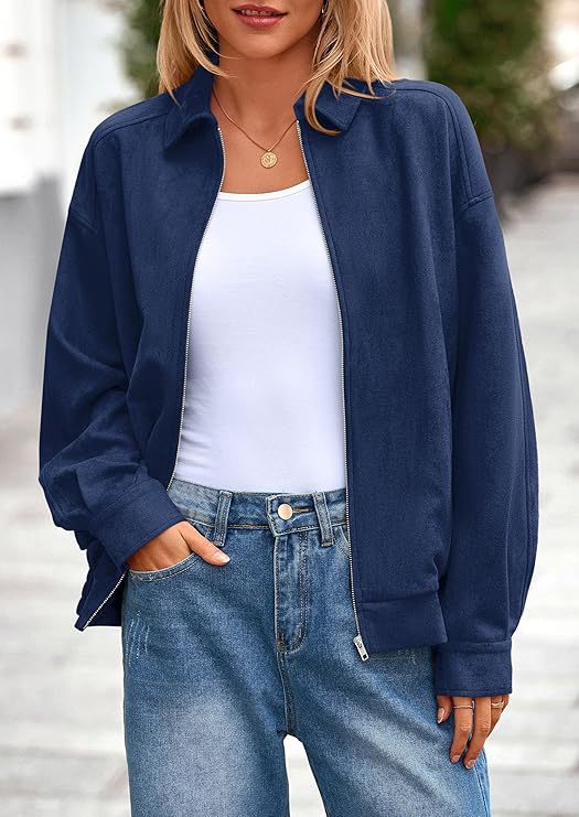 Damen lässige Übergangsjacke mit hohem Kragen und Reißverschluss ModeGeist