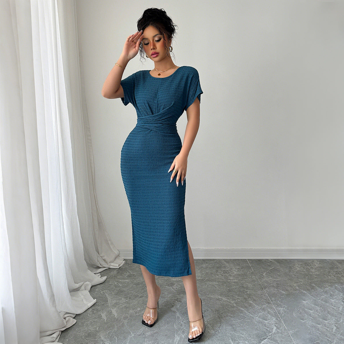 Figurbetontes Wickel-Midi-Kleid von MODEGEIST für Damen