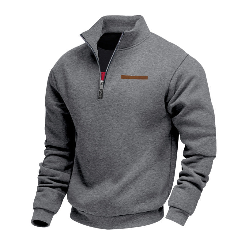 Herren Hochwertiger Fleece-Pullover mit halbem Reißverschluss ModeGeist