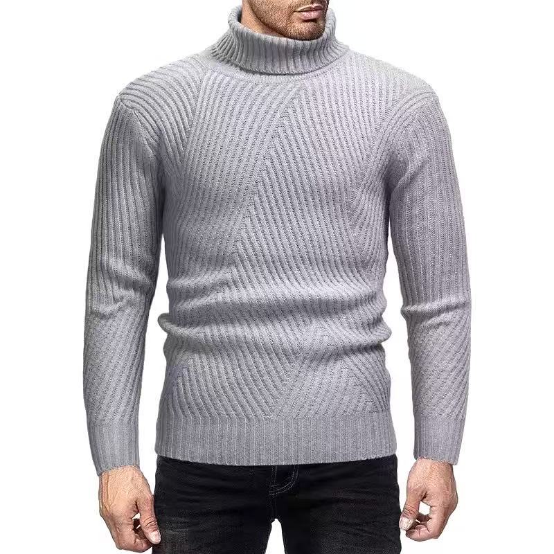 Herren Rollkragenpullover mit gerippter Struktur ModeGeist