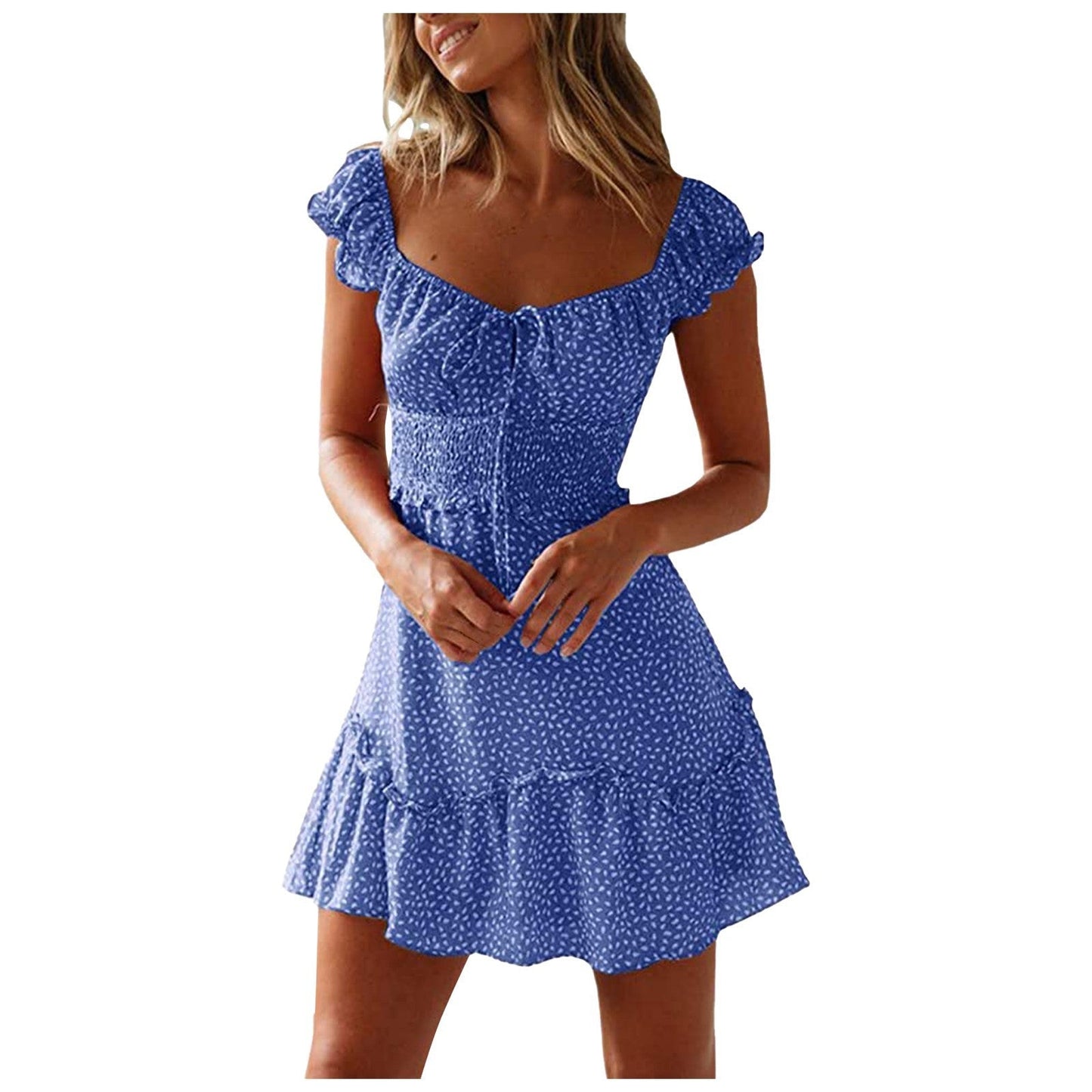Leichtes Damen-Minikleid mit Rüschen und tailliertem Schnitt von MODEGEIST
