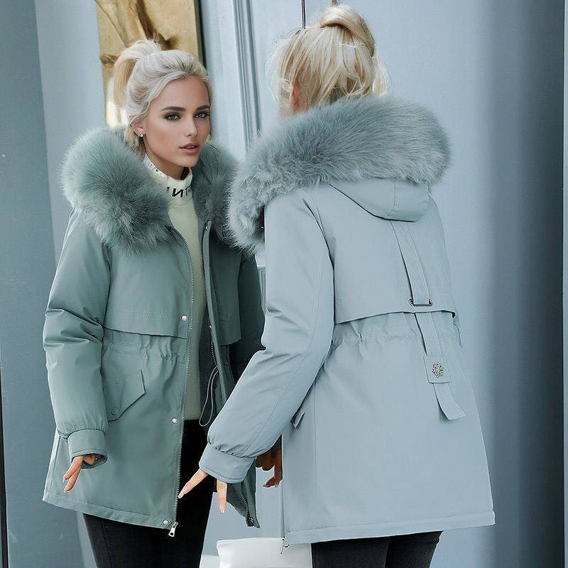 Damen isolierter Winterparka mit luxuriösem Kunstfellkragen und wärmendem Innenfutter ModeGeist