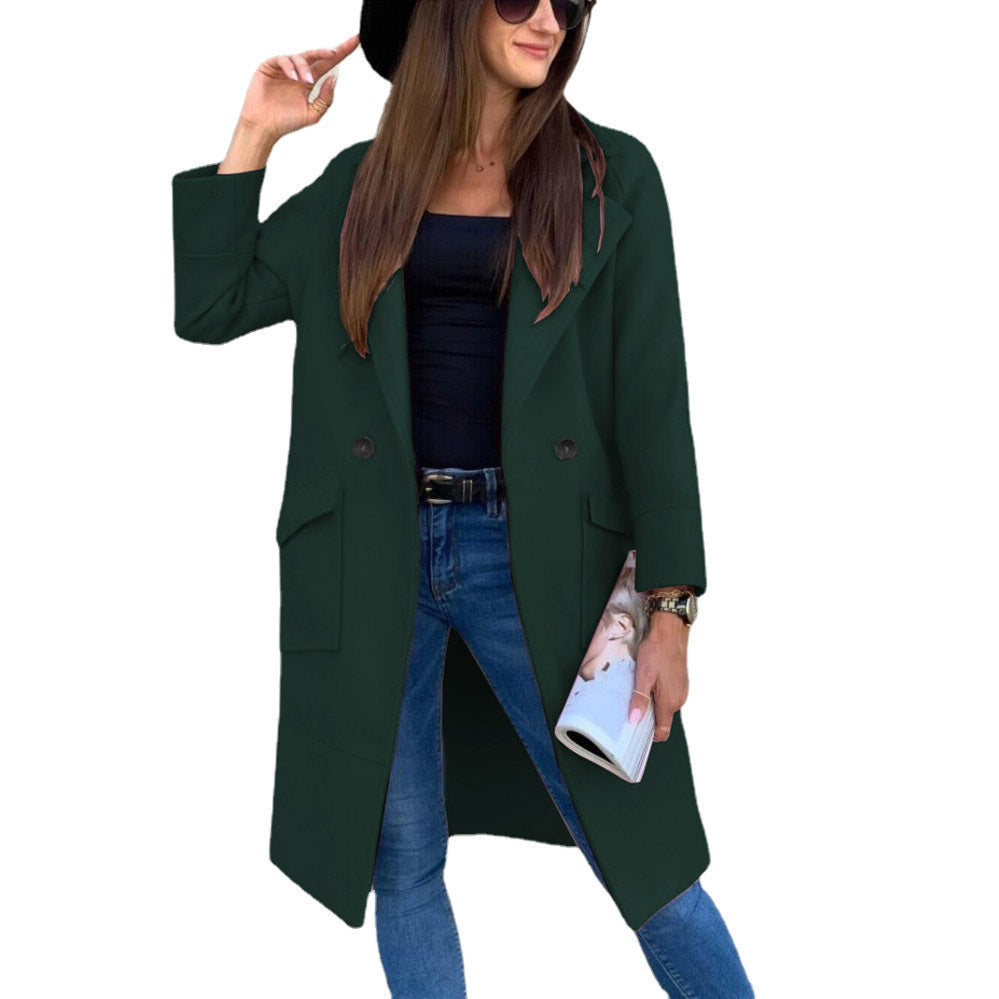 Damen lässiger Oversized-Mantel mit modernen Taschen und elegantem Revers ModeGeist