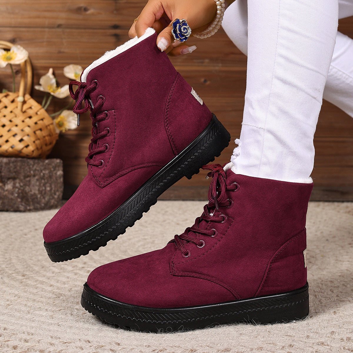 Damen Warm gefütterte Winterstiefel ModeGeist