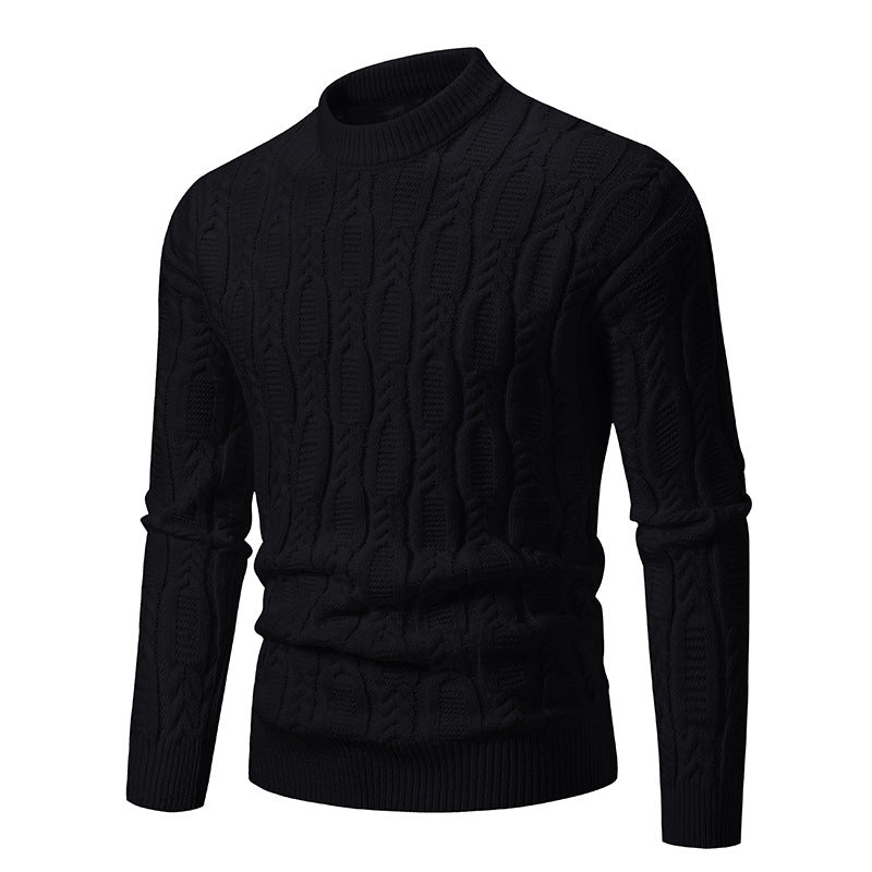 Herren Grobstrickpullover mit modernem Zopfmuster und Rundhalsausschnitt ModeGeist