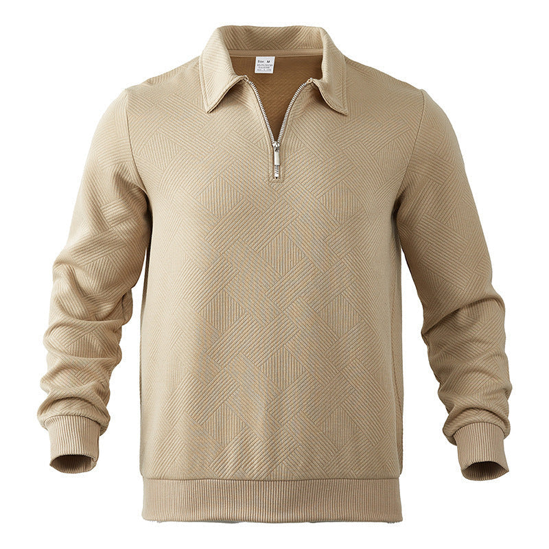 Herren Fleece Pullover mit strukturierter Oberfläche und modernen Kontrastdetails ModeGeist
