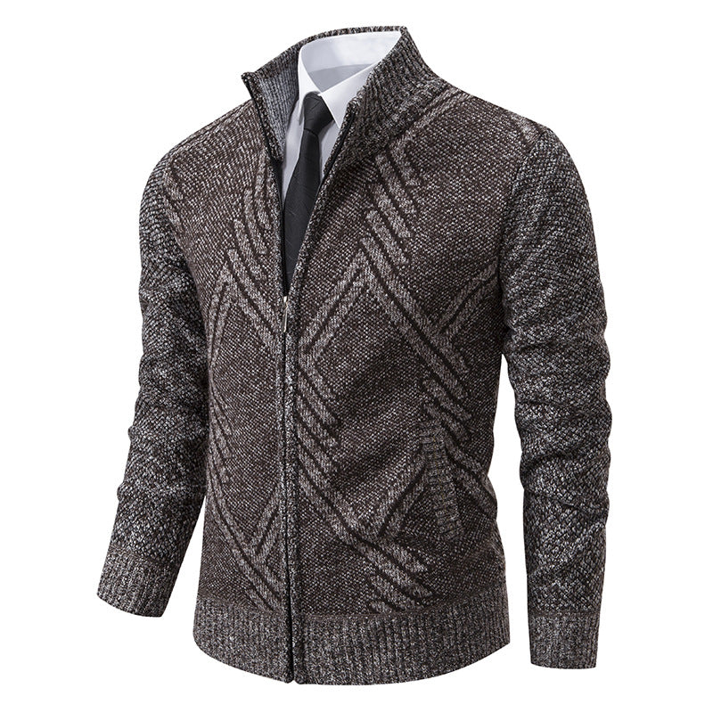Herren Strickjacke mit modernen geometrischen Mustern ModeGeist