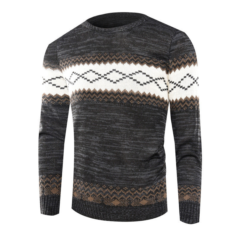Herren Strickpullover mit modernem geometrischen Muster ModeGeist
