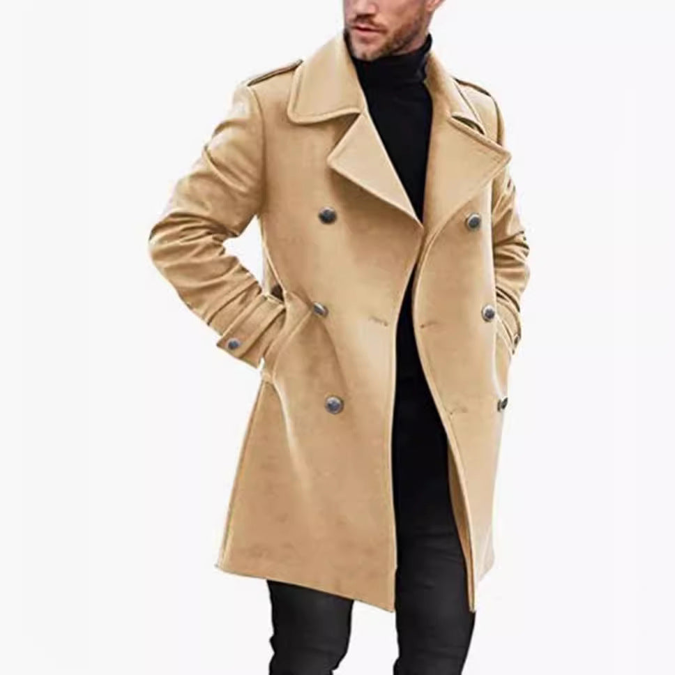 Herren eleganter, doppelreihiger Wollmantel ModeGeist