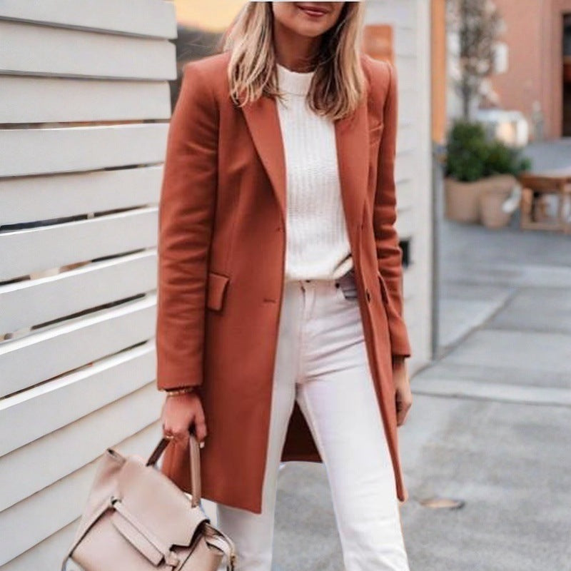 Damen eleganter und bequemer Wollmantel ModeGeist