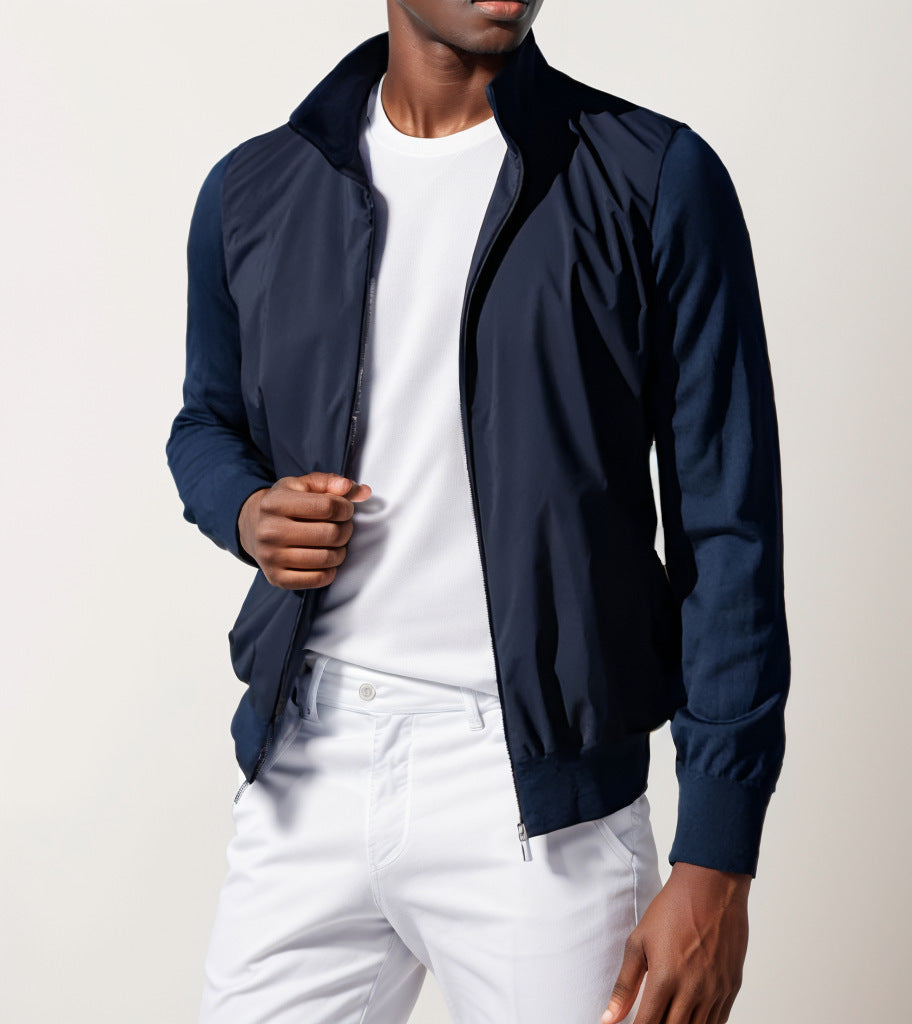 Herren modische Leichtjacke mit Stehkragen und praktischen Taschen ModeGeist