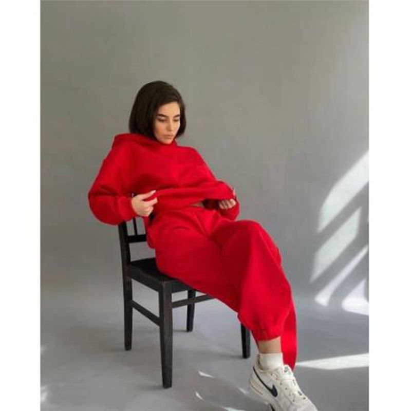 Damen lässiger Kapuzenpullover und Jogginghose Set ModeGeist