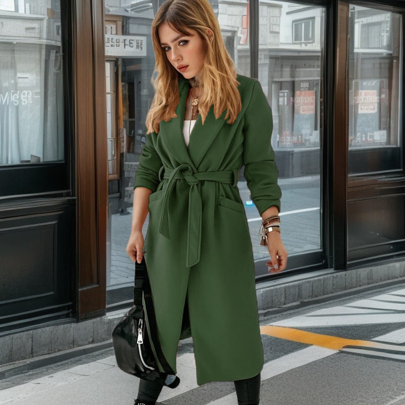Damen eleganter Trenchcoat mit Gürtel und praktischen Taschen ModeGeist
