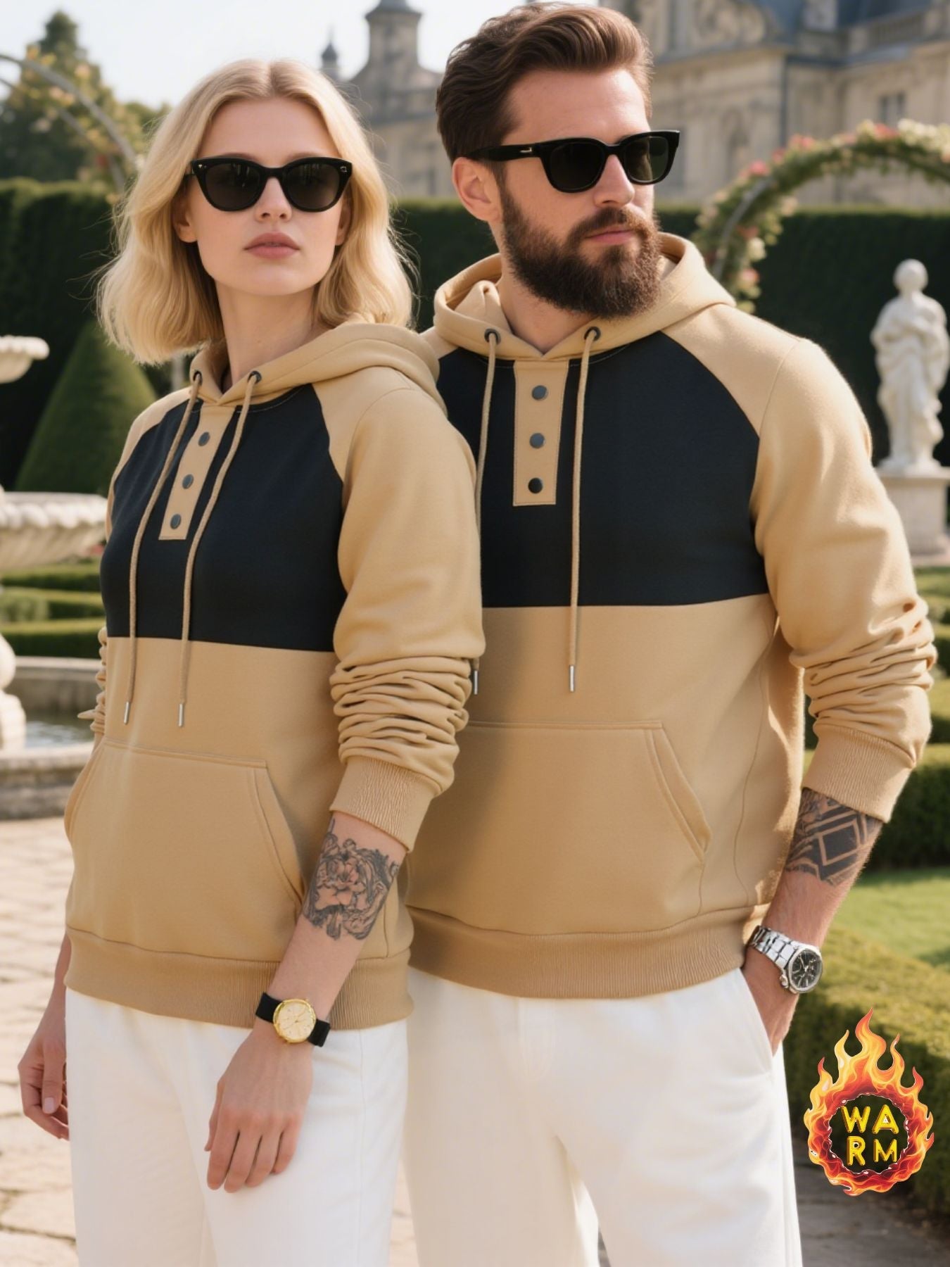 Herren Hoodie mit Knopfleiste und sportlichem Design ModeGeist