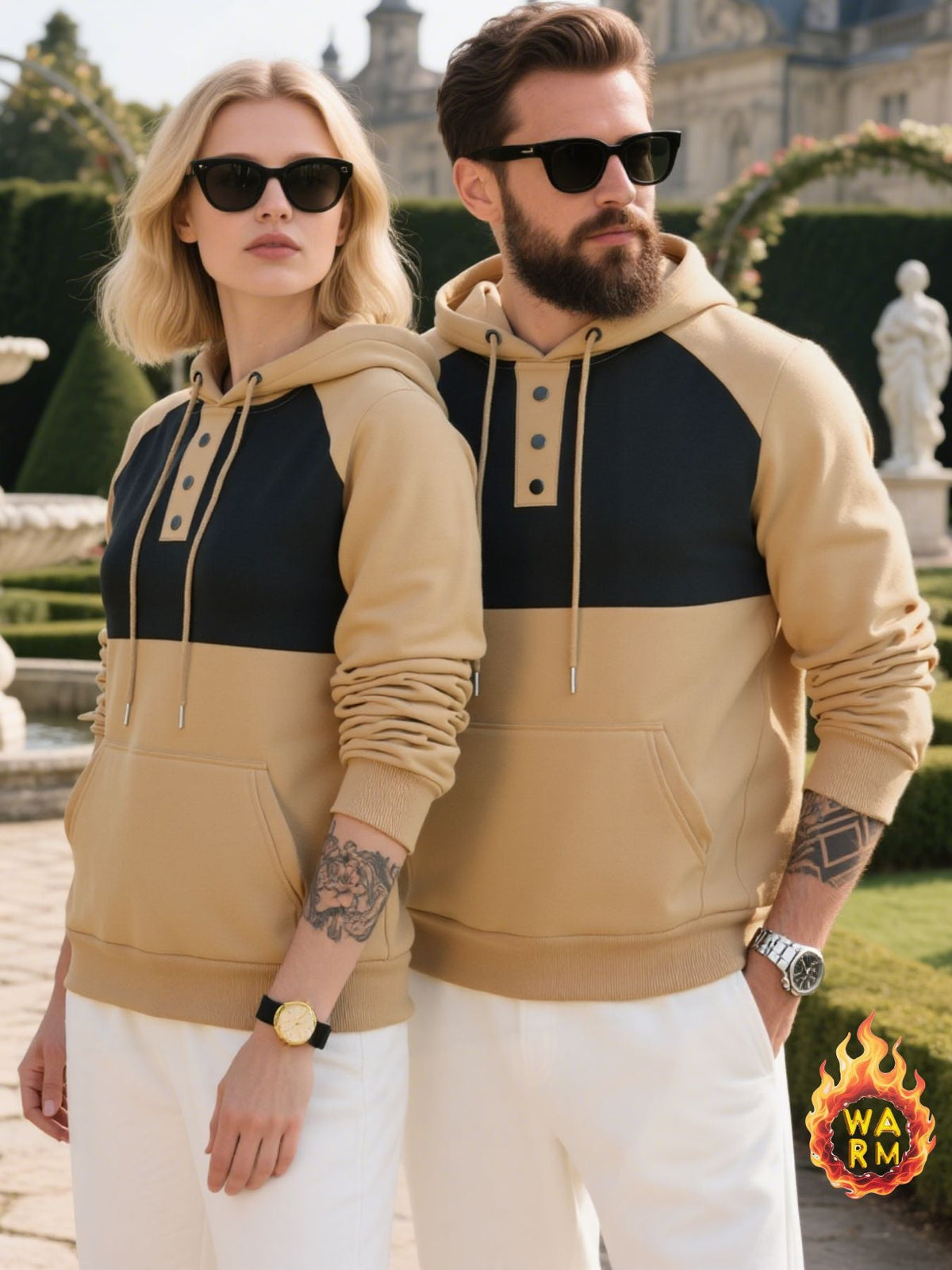 Herren Hoodie mit Knopfleiste und sportlichem Design ModeGeist