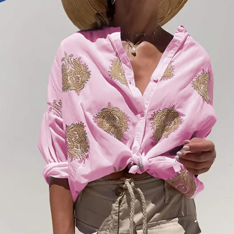 Modegeist Bluse für Damen mit aufwendigen Stickereien und weiten Ärmeln
