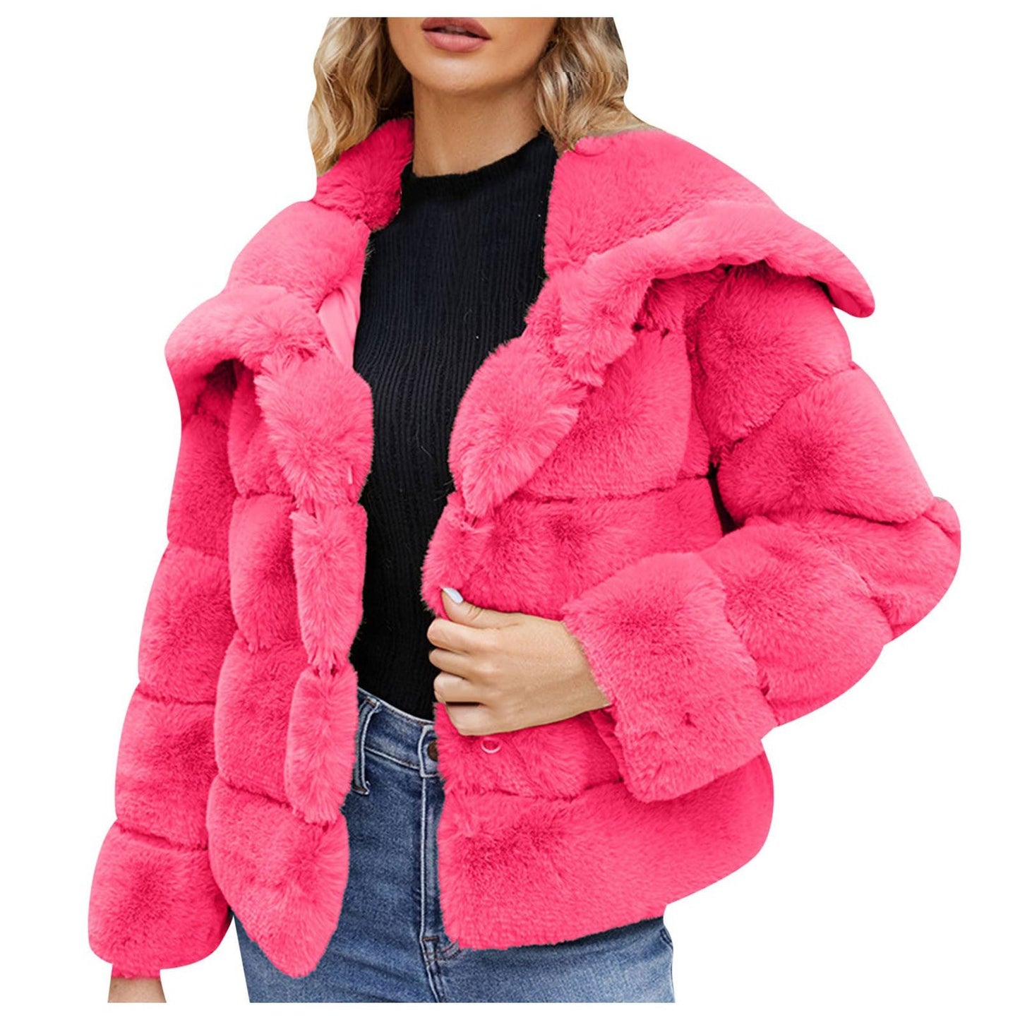 Damen Trendige Puffjacke mit weich gefüttertem Kunstfell ModeGeist