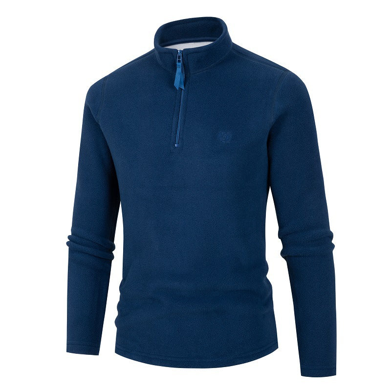 Herren Fleece Pullover mit Stehkragen und Reißverschluss ModeGeist
