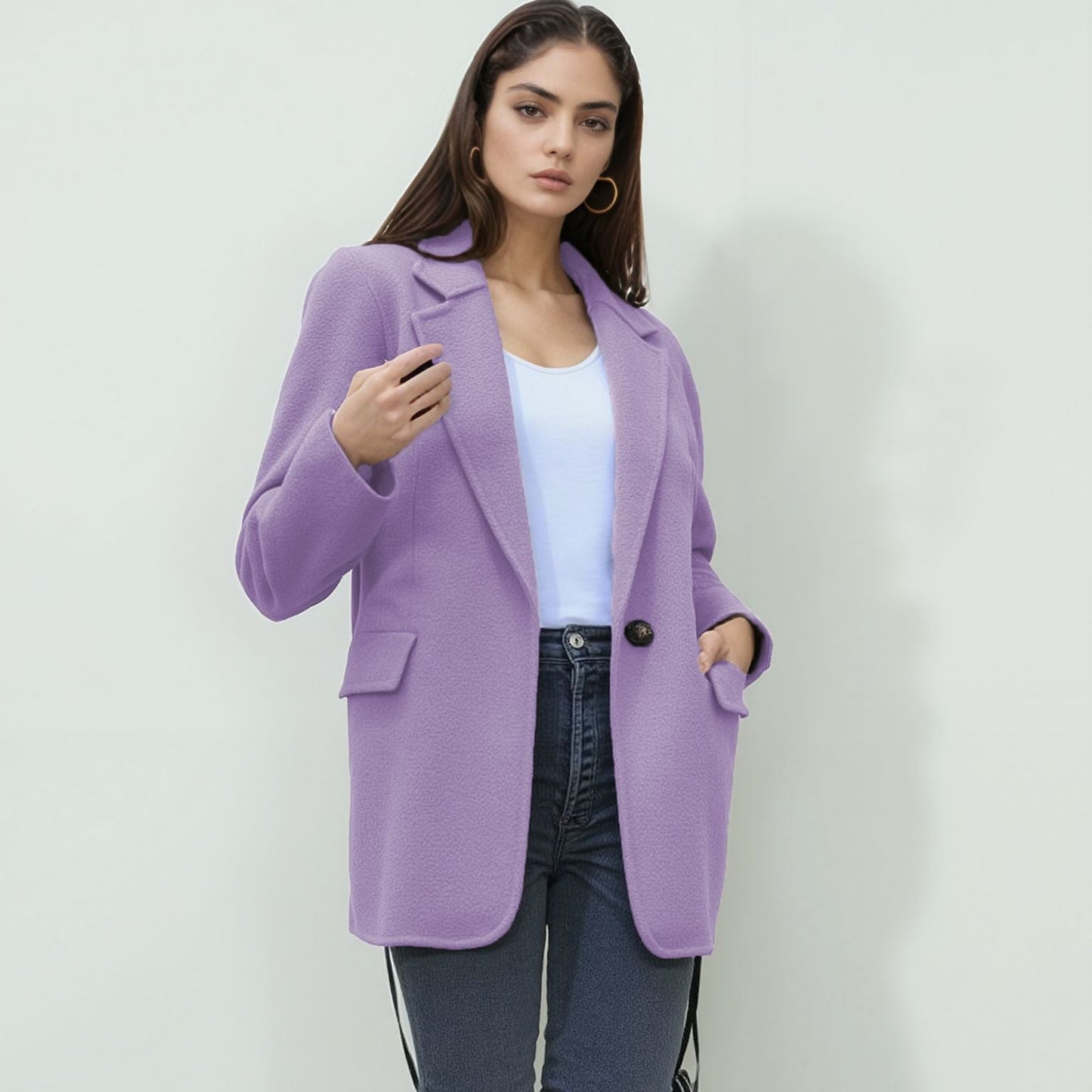 Damen elegante Boucle-Blazerjacke ModeGeist