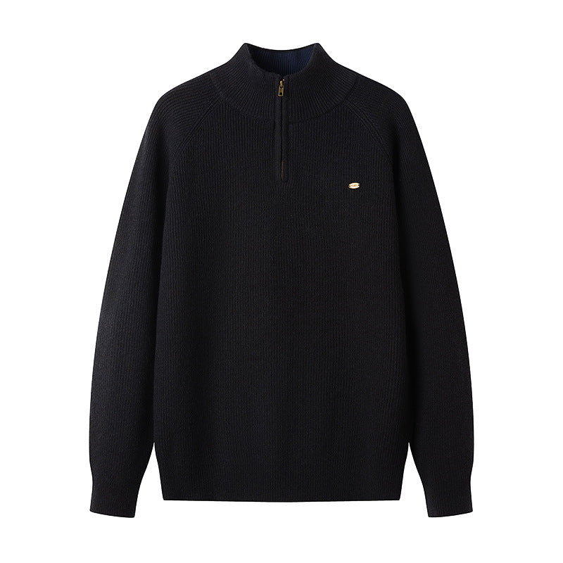 Herren Strickpullover mit halbem Reißverschluss ModeGeist