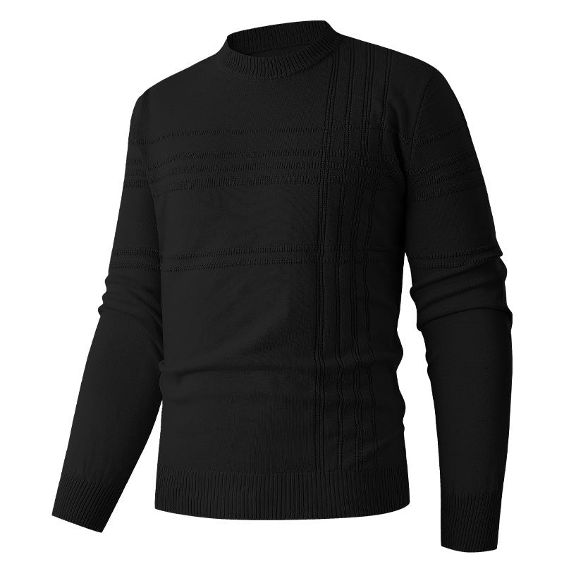 Herren Pullover mit strukturiertem Muster und Rundhalsausschnitt ModeGeist