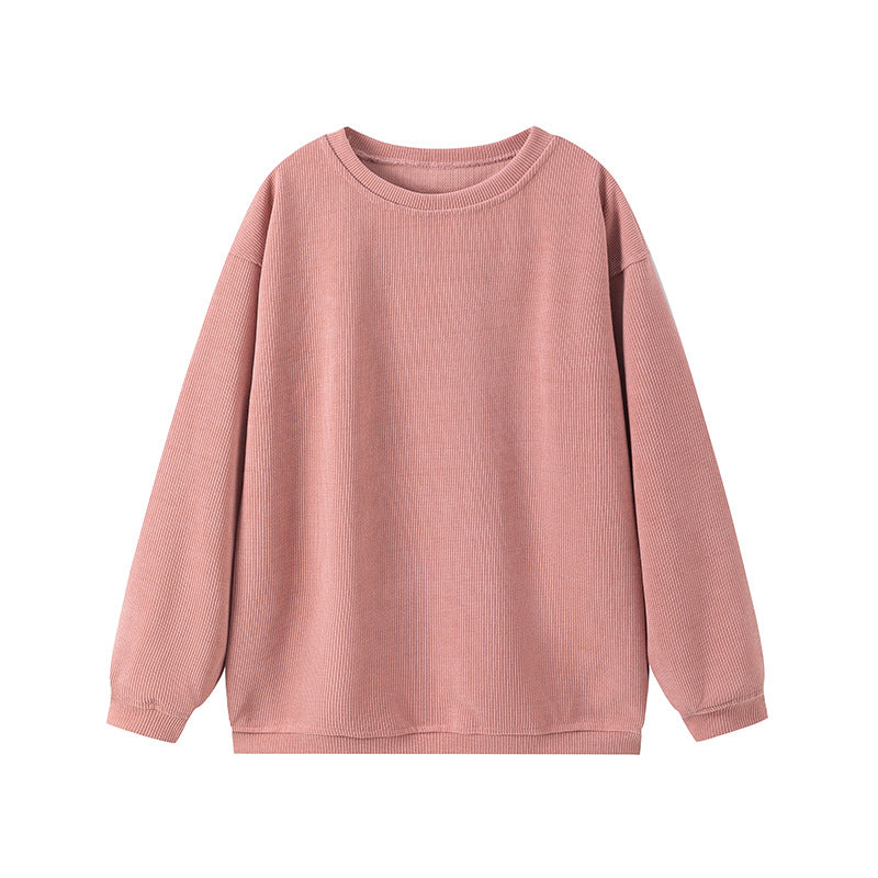 Damen lässiger Sweatshirt mit feiner Rippstruktur und komfortablem Schnitt ModeGeist