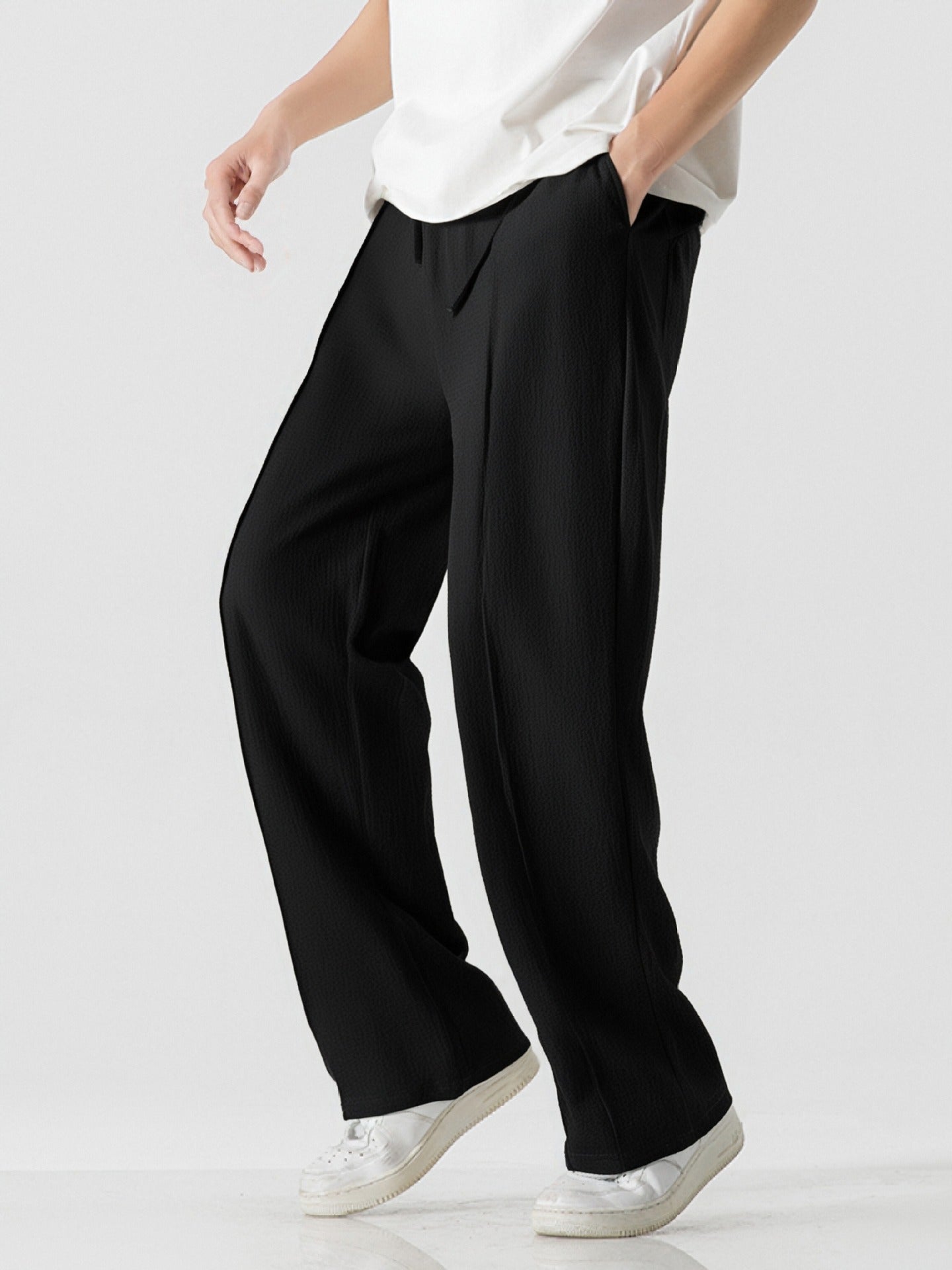 Herren Elegante, weite Freizeithose aus atmungsaktivem Gewebe ModeGeist