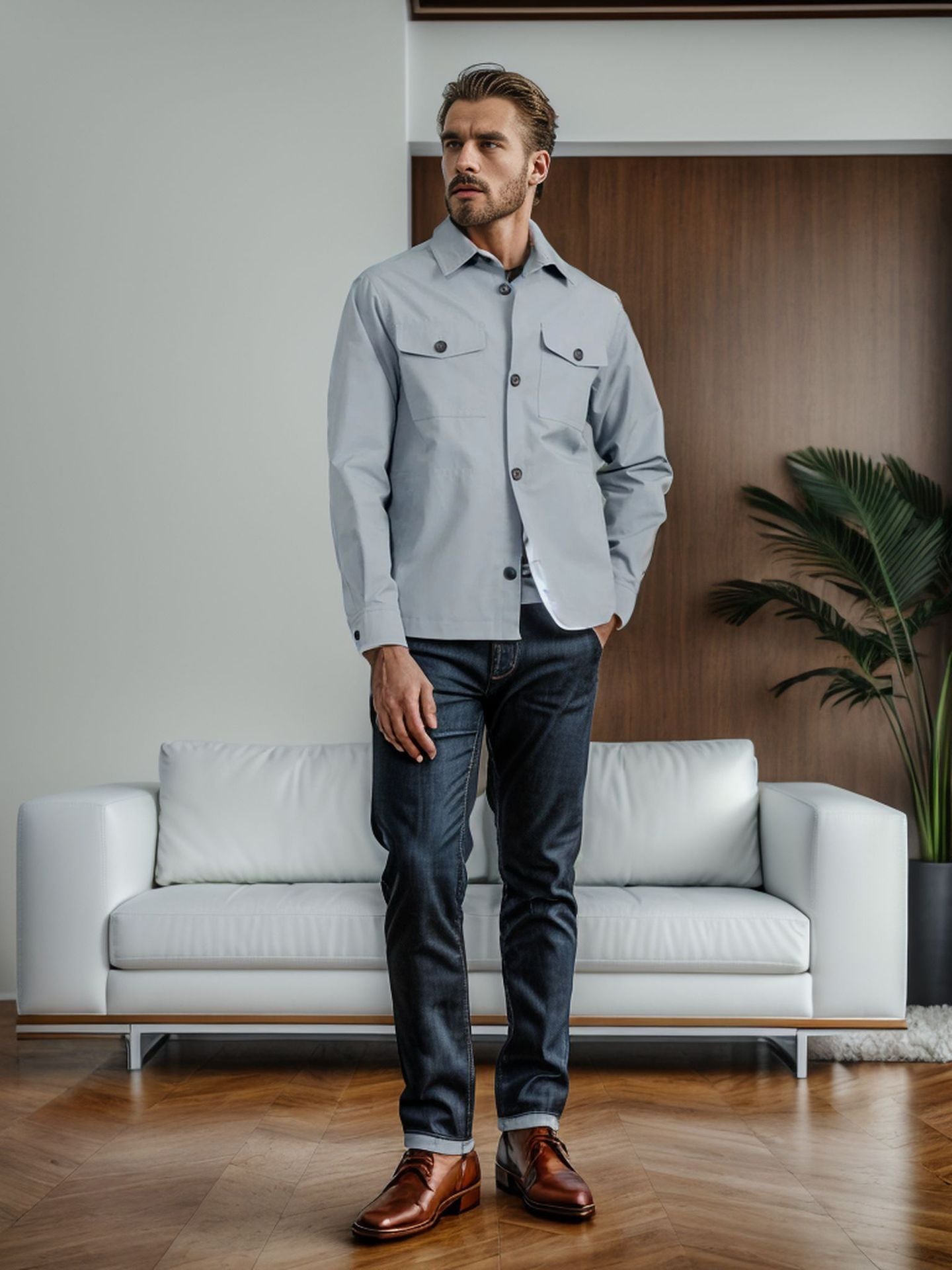 Herren lässige Utility-Jacke ModeGeist