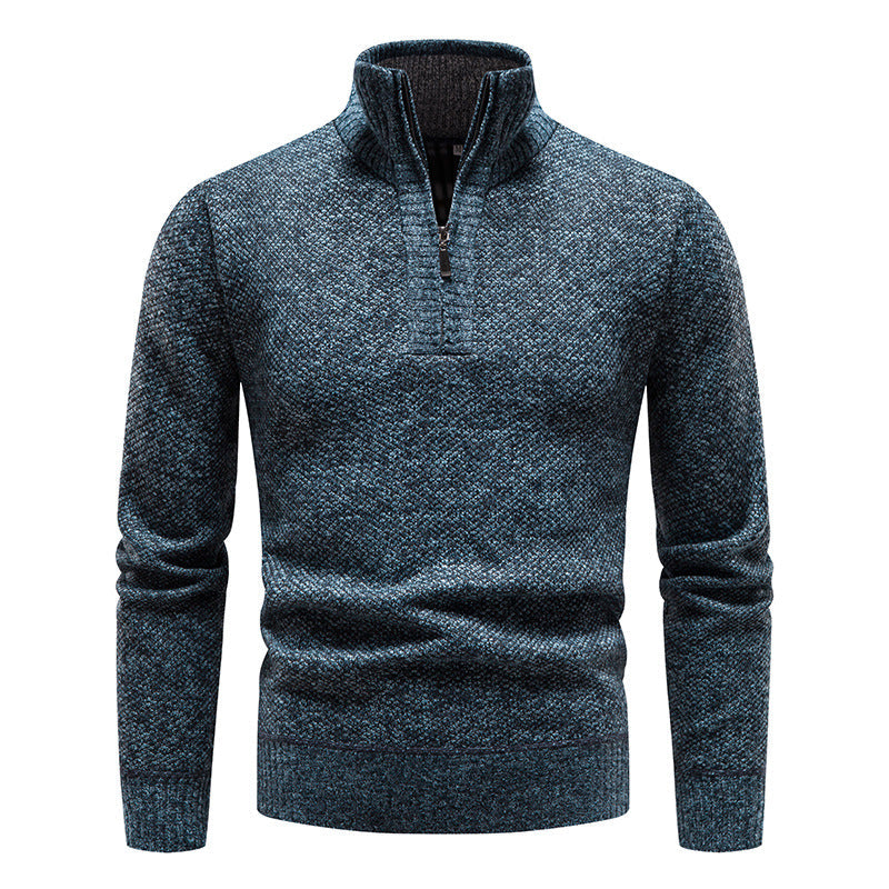 Herren eleganter Strickpullover mit modernem Stehkragen und Reißverschluss ModeGeist