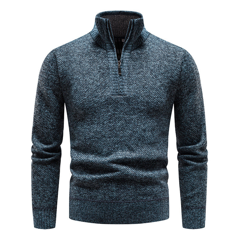 Herren eleganter Strickpullover mit modernem Stehkragen und Reißverschluss ModeGeist