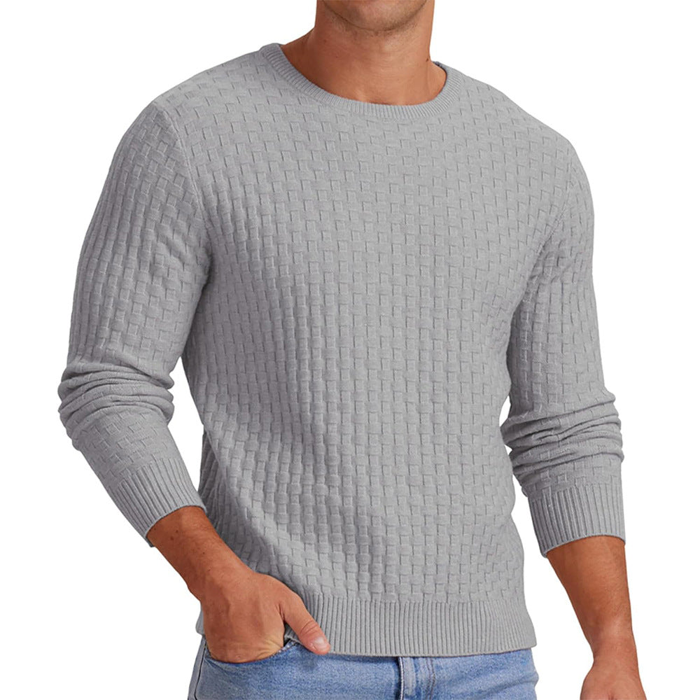 Herren strukturiertes Sweatshirt mit Rundhalsausschnitt und langem Arm ModeGeist