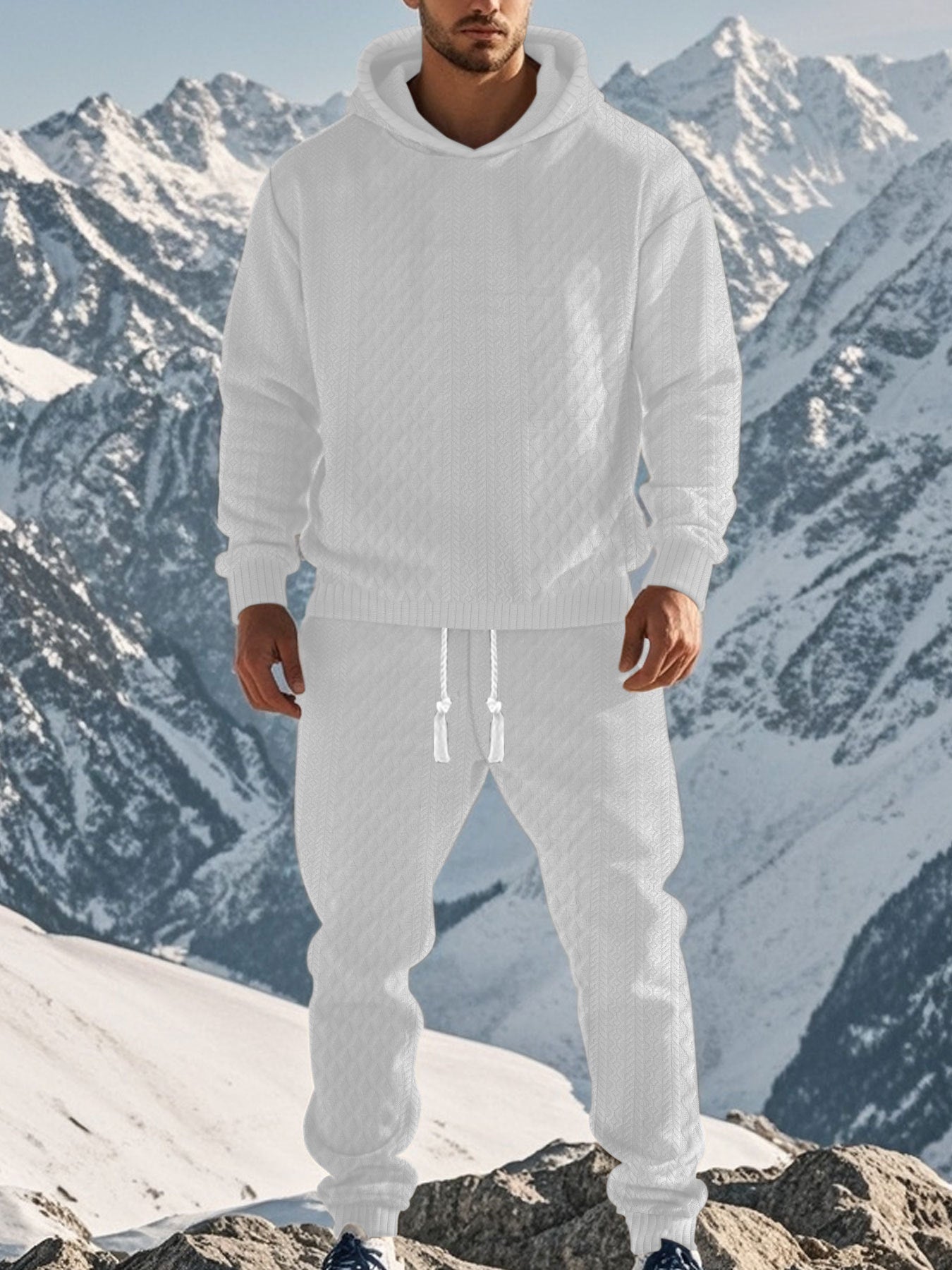 Herren sportliches Hoodie und Jogginghose Set mit strukturiertem Design ModeGeist