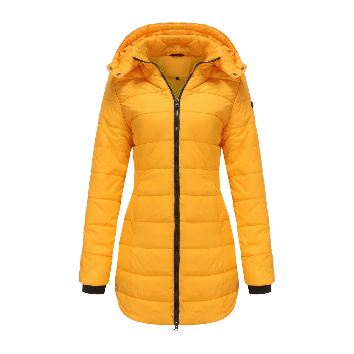 ModeGeist | Pufferjacke - Gefüttert - Abnehmbare Kapuze - Gerippte Bündchen - Mittellange Passform