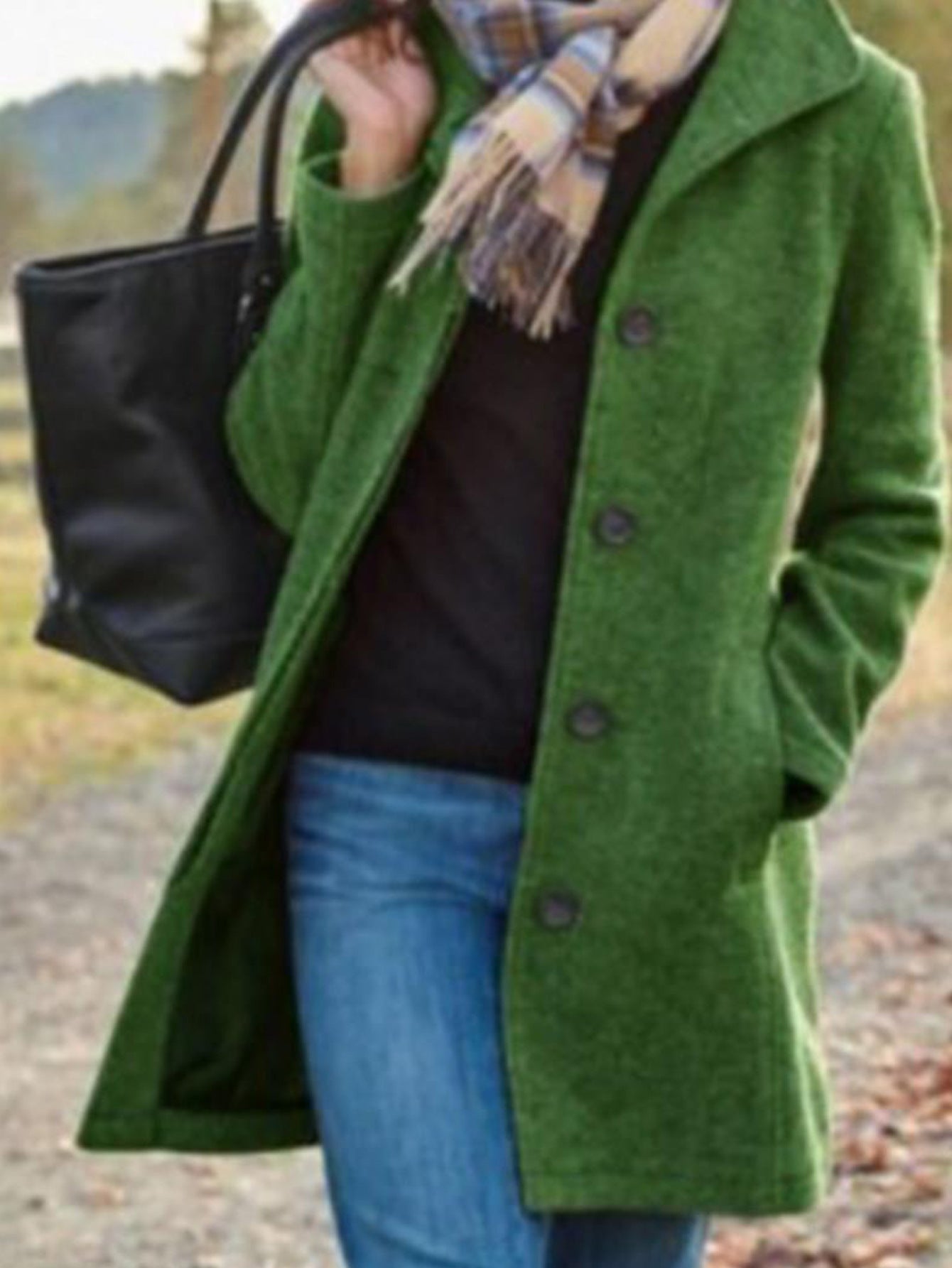Damen Eleganter Wollmantel mit praktischen Taschen und klassischem Revers ModeGeist