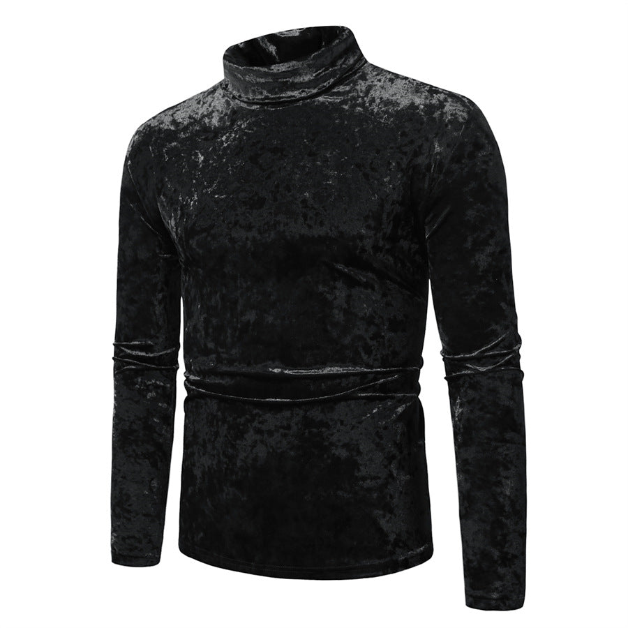 Herren Eleganter Rollkragenpullover aus weichem Samtstoff ModeGeist