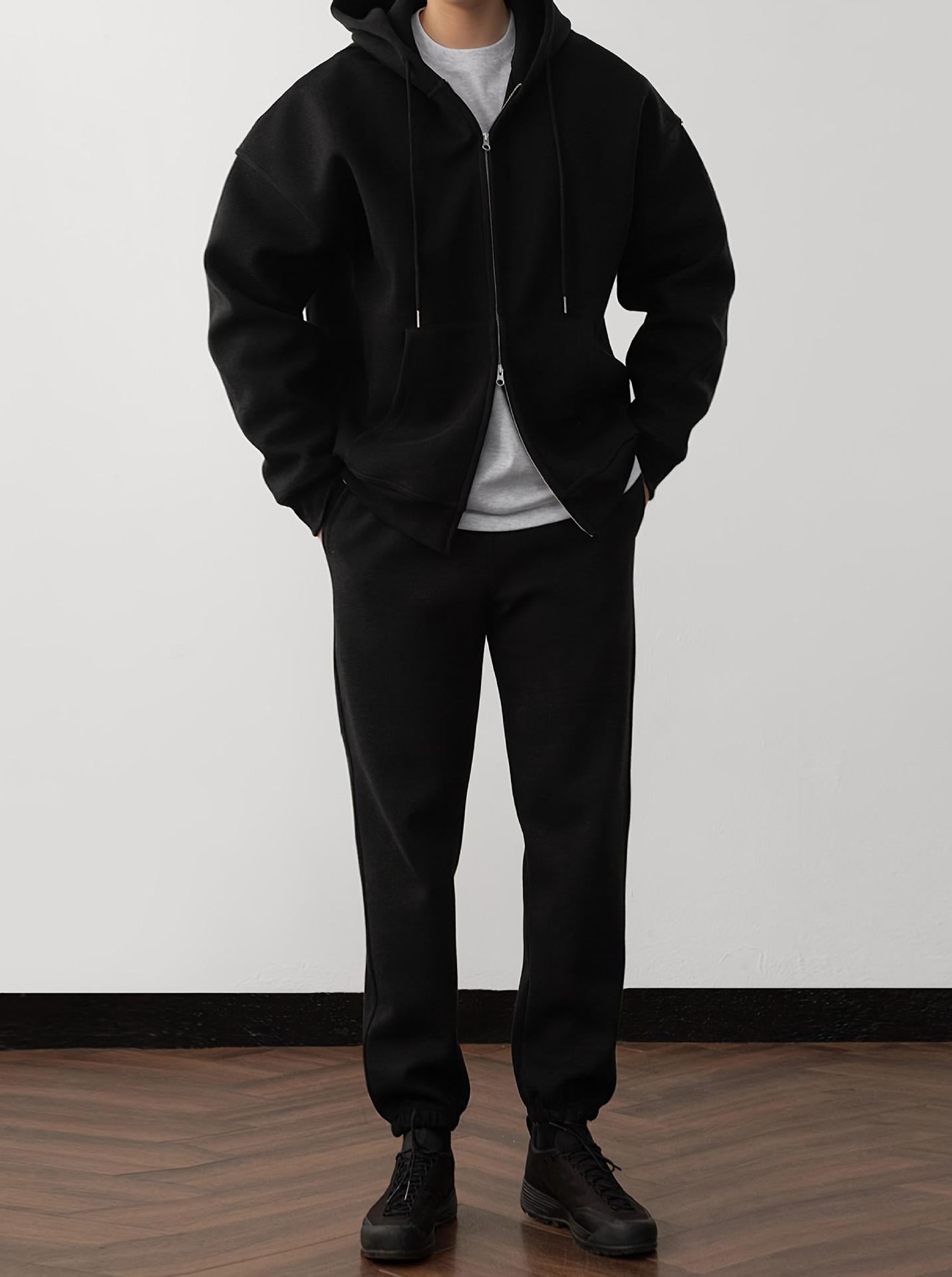 Herren bequeme Freizeitjacke mit passender Jogginghose ModeGeist