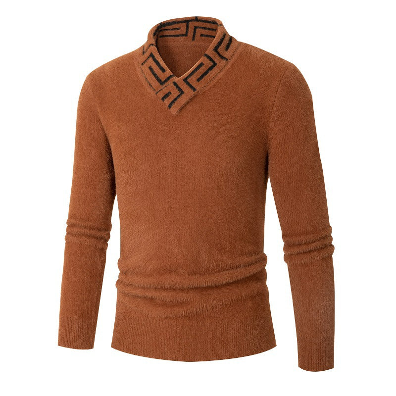 Herren modischer Pullover mit schickem Stehkragen und strukturiertem Design ModeGeist