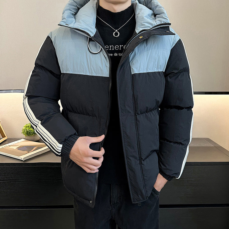 Herren modische und warme Steppjacke mit verstellbarer Kapuze ModeGeist