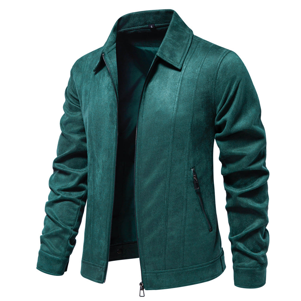 Herren Kunstlederjacke mit strukturiertem Design und seitlichen Reißverschlusstaschen ModeGeist
