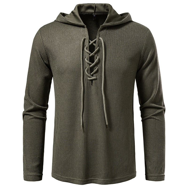 Herren Kapuzenpullover mit innovativer Schnürung und strukturiertem Design ModeGeist