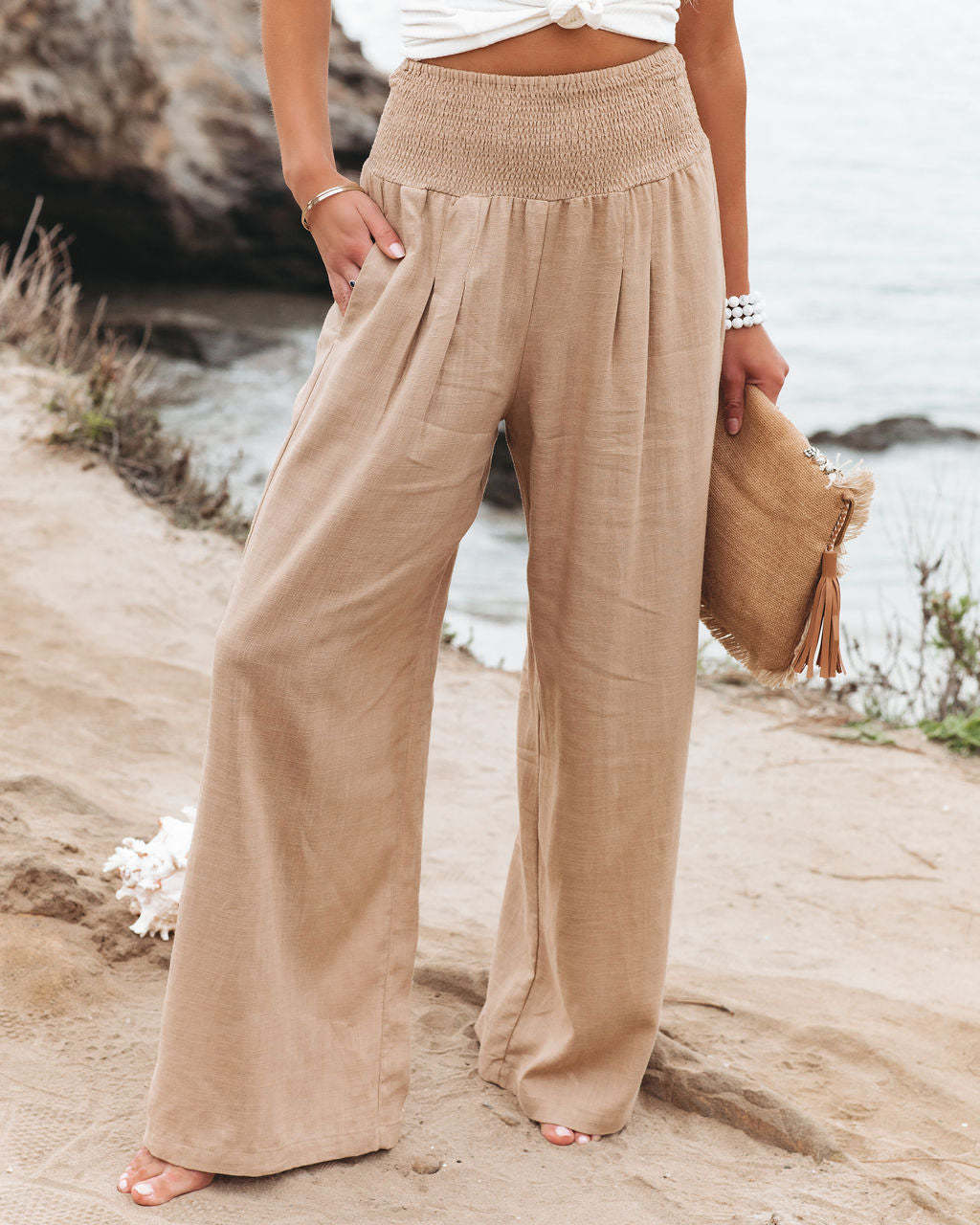 Damen Weite Leinenhose ModeGeist