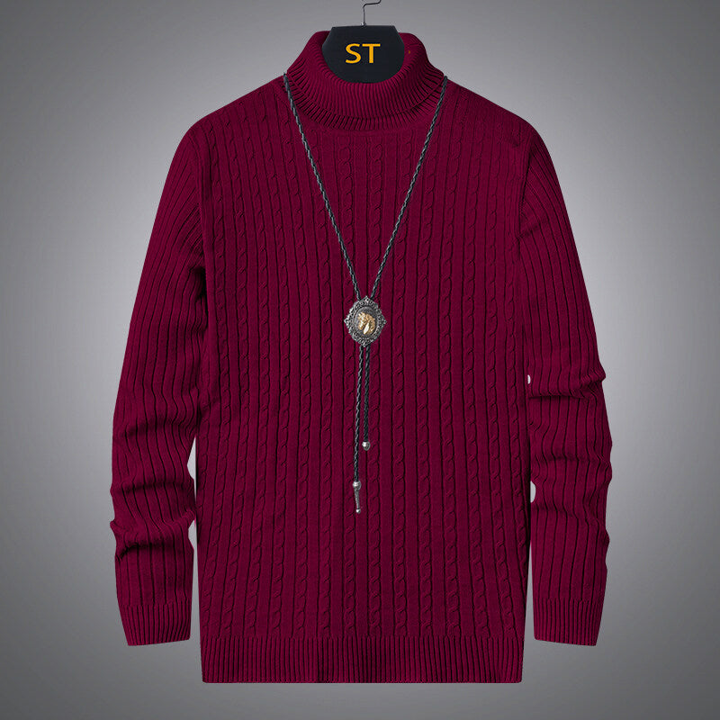 Herren Rollkragenpullover mit strukturiertem Zopfmuster ModeGeist