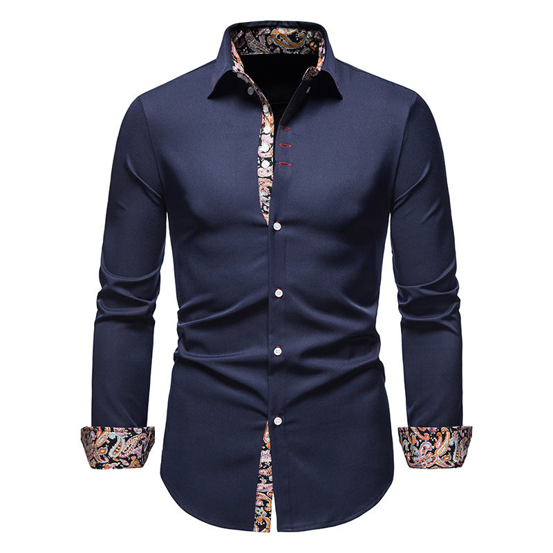 Herren elegantes Langarmhemd mit auffälligem Paisley-Muster ModeGeist