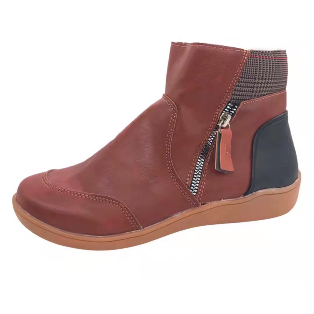 Damen Komfortable Stiefeletten mit modischem Reißverschluss und ergonomischer Sohle ModeGeist