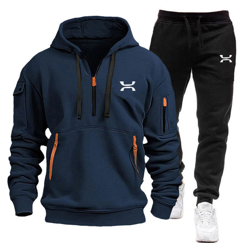 Herren sportliches Hoodie- und Jogginganzug-Set mit funktionalen Taschen und sportlichem Schnitt ModeGeist