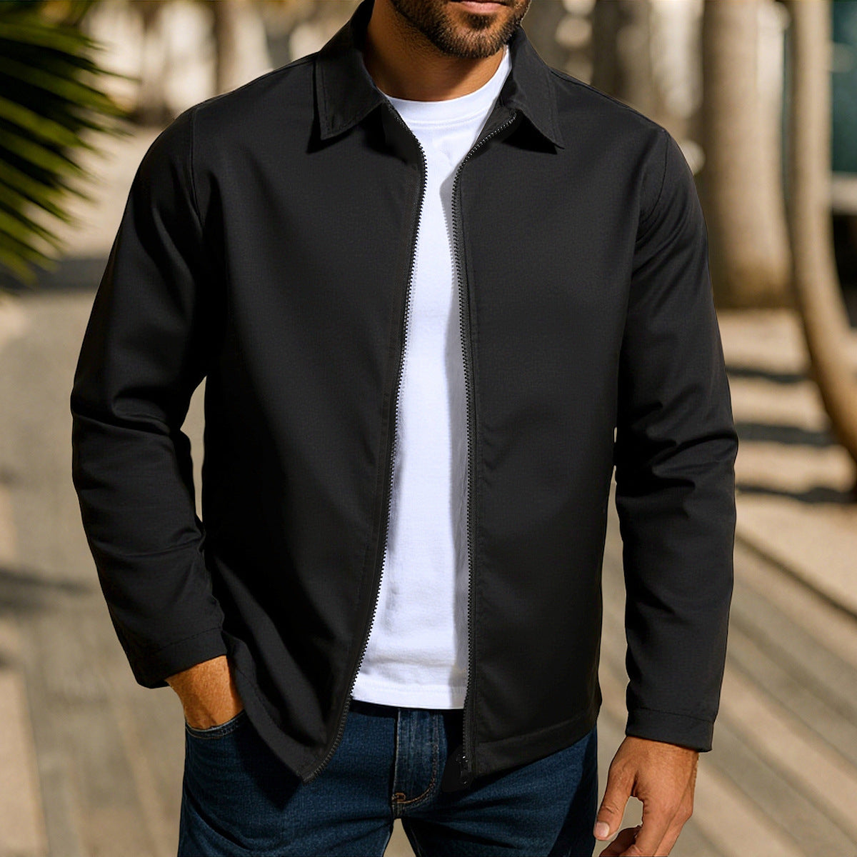 Herren lässige Freizeitjacke mit innovativer Windschutztechnologie ModeGeist