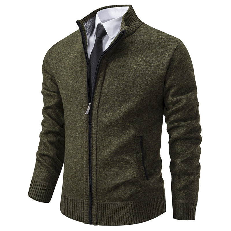 Herren sportliche Strickjacke mit Stehkragen und Reißverschluss ModeGeist